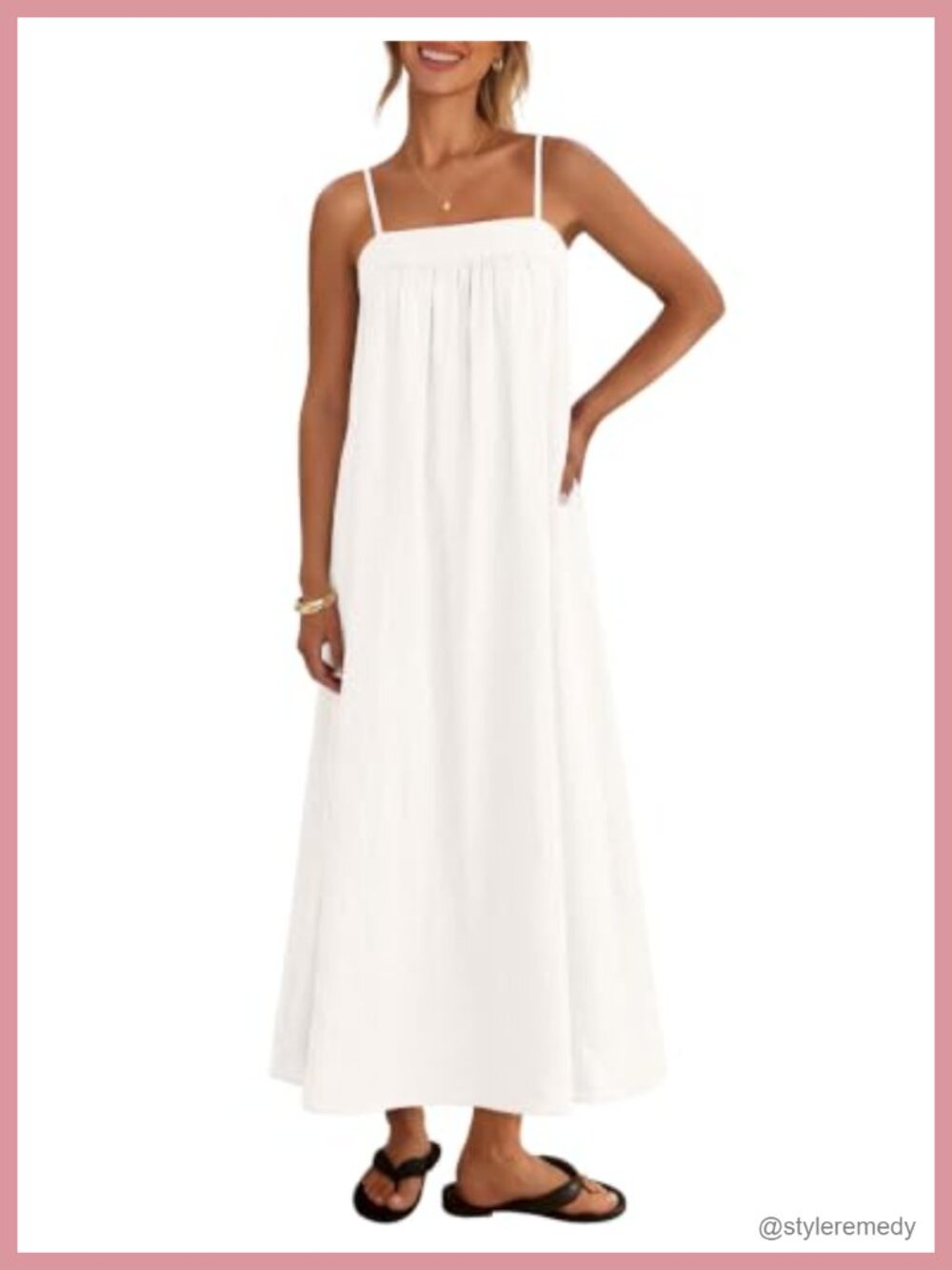 Sleeveless Square Neck Boho Maxi Sundress with Pockets